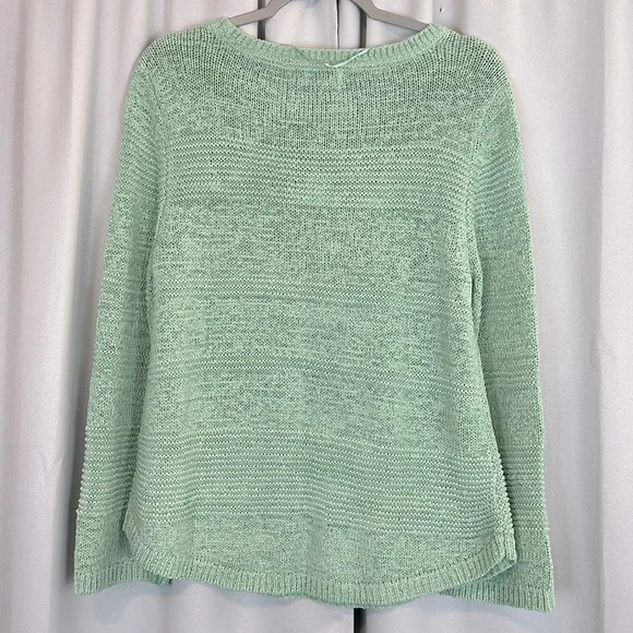 NWT Style & Co Mint Ice Mixed-Stitch Crew-Neck Sweater - Picture 5 of 6